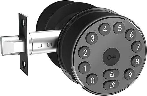 Cerradura de cerrojo digital, perilla de puerta de entrada sin llave con teclado, perilla de puerta con código, bloqueo automático, 100 códigos,