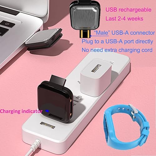 Miniatura 5 de e-vibra Reloj despertador vibratorio, reloj impermeable de entrenamiento para ir al baño, reloj de recordatorio de medicamentos recargable con