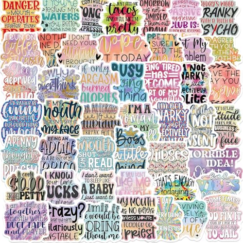 50Pcs Funny Sarcastic Phrase Stickers,Sarcastic Quote Meme Sticker Pack, Vinyl Snarky Decals for...