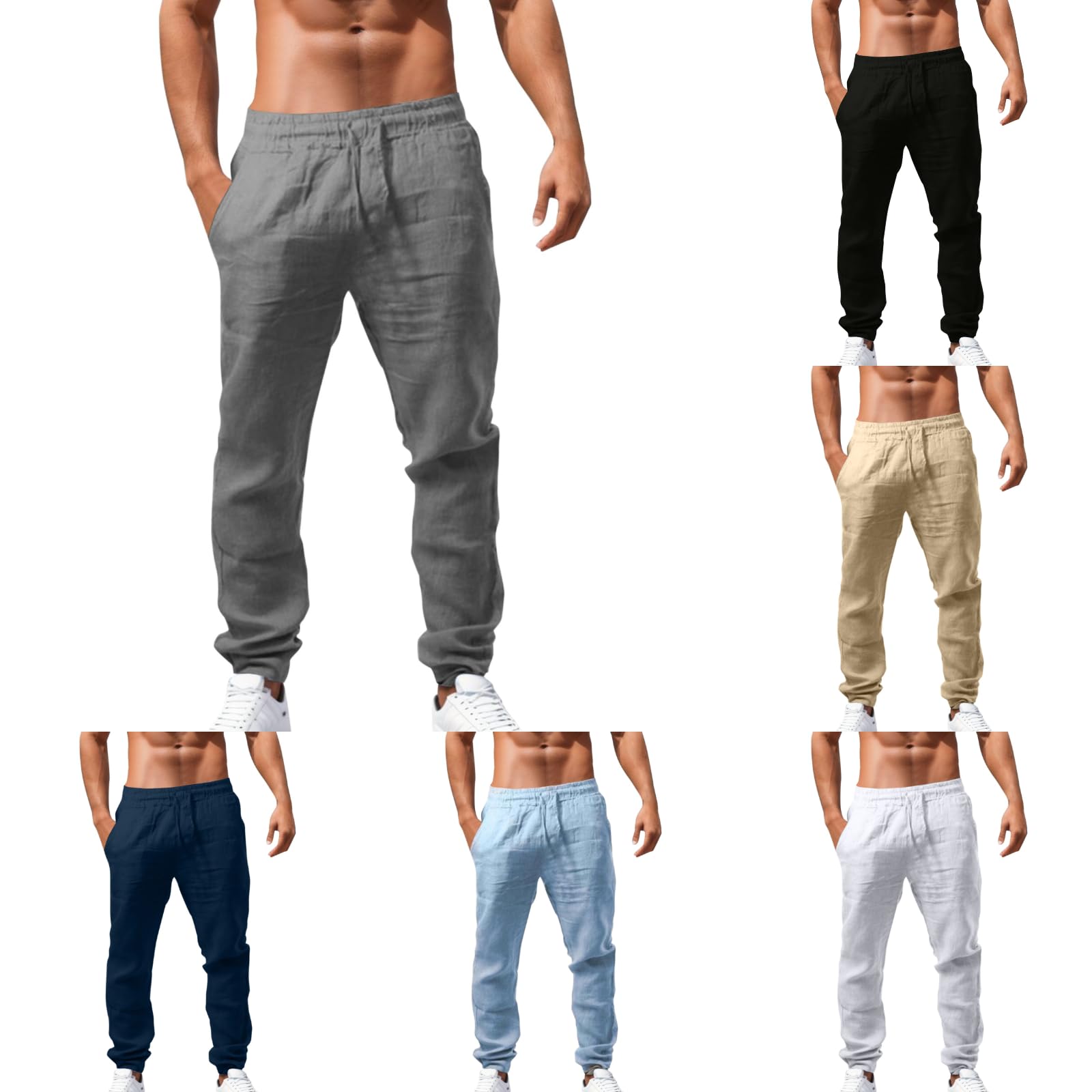 Pantaloni Cargo Jogger Bambino - Cotone Elasticizzato, Vita Con Coulisse, Tasche Laterali, Comodi E Pratici - Foto 2