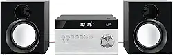 iLive Electronics Sistema estéreo doméstico sem fio, com leitor de CD e rádio AM/FM, inclui controle remoto (iHB227B), preto/prata