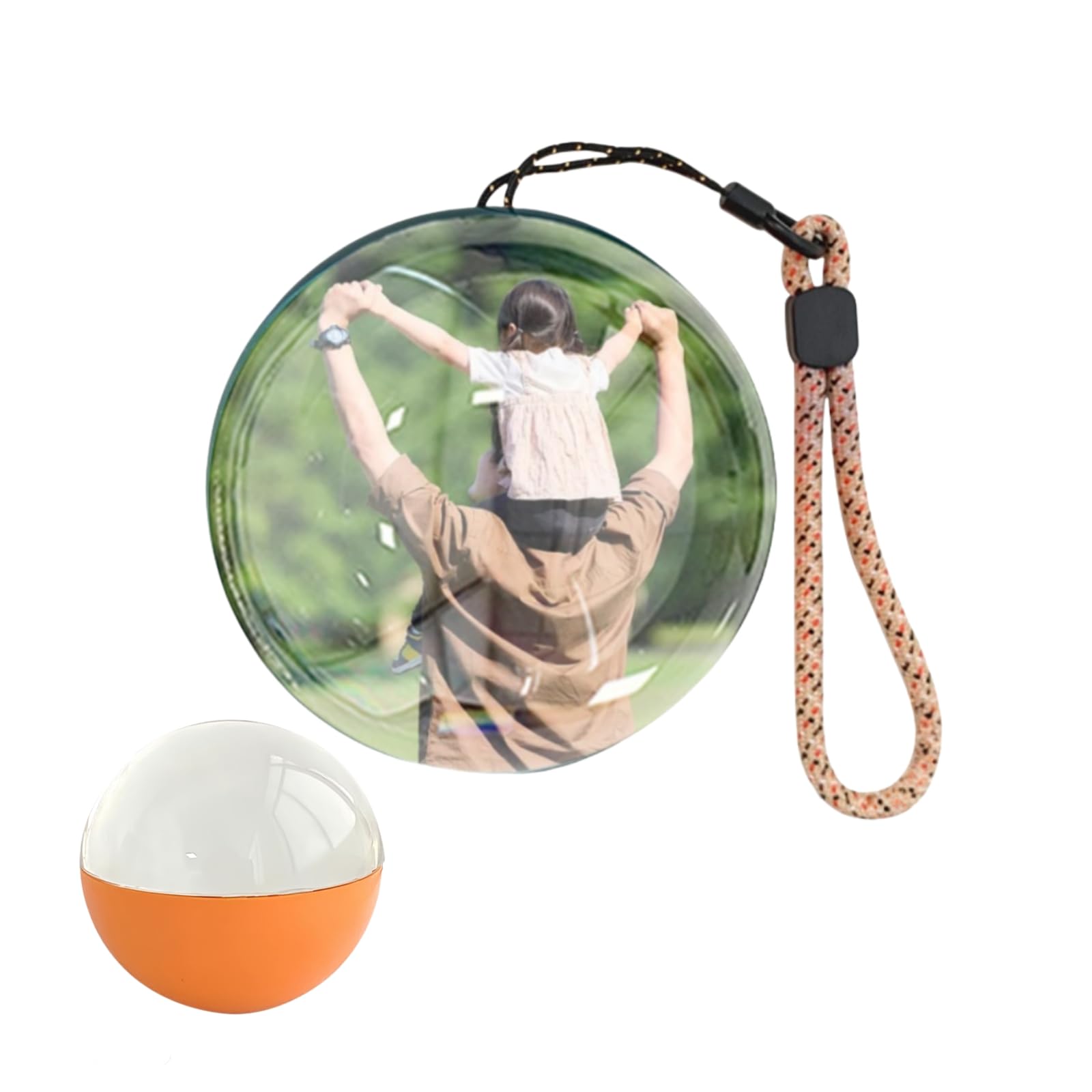 2.7" Custom Crystal Ball Video Player,Memory Sphere Ornament, Memory Orb Custom Video Sphere, Personalized Uploadable Videos &amp; Photos, USB Rechargeable Crystal Ball Video Player(Orange)