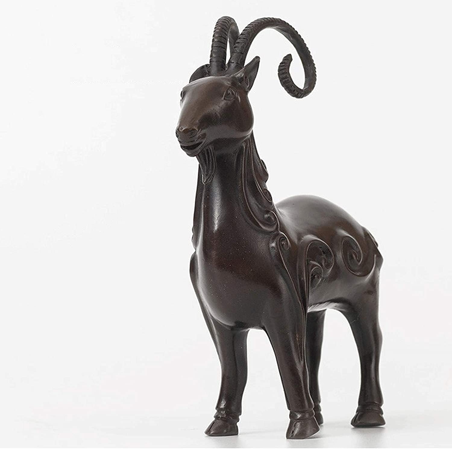 Amazon.co.jp: 彫刻の卓上像 ゾディアックヤギ像ハンドメイド真鍮彫刻