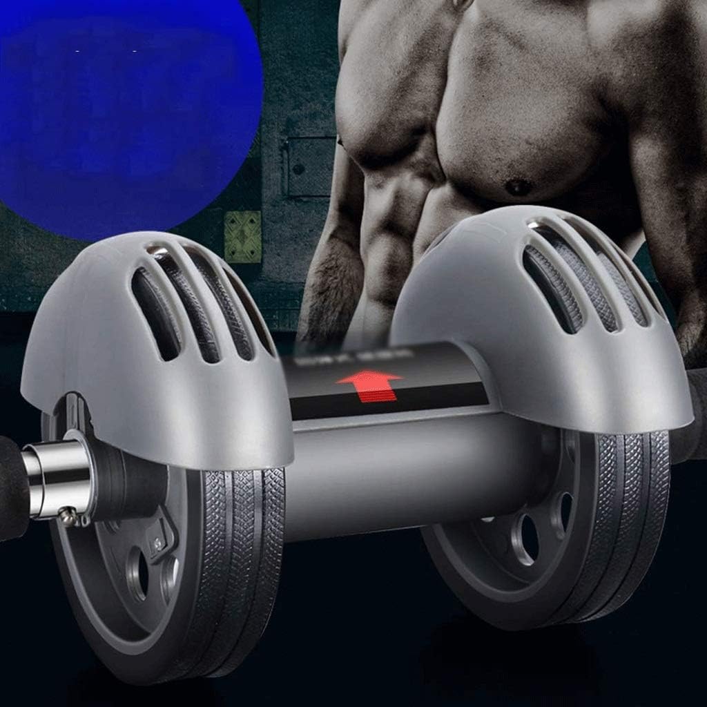 Abdominal Muscle Wheel,Automatic Rebounding Abdominal Wheel Two-Wheel Abdominal Wheel Abdomen Rolling Roller Abdomen Silent Fitness Push-up Wheel