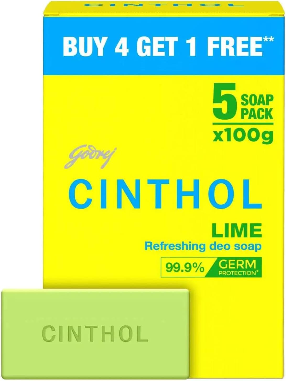 Lime Soap, 100g (Pack of 4) with 100g Free