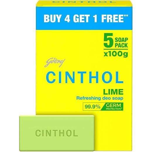 Cinthol Lime Soap 100g Pack of 5