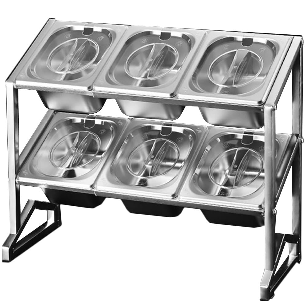 WDSOPK 10 Pans Stainless Steel Standing Spice Rack With Transparent Cover,Multiple Retractable Compartments Organizer Holder,Countertop Storage Seasoning Depth 4/6IN
