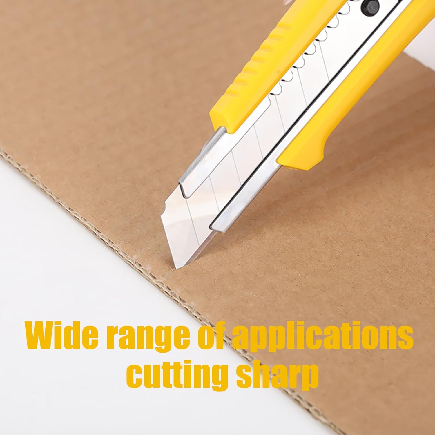Utility Knife Box Cutter Retractable, 18mm Box Cutter Retractable Heavy Duty with 6-Piece SK5 Blade, Quick Change Extra Blades for Cartons, Cardboard and Boxes Cutter Knife(2 Pack)