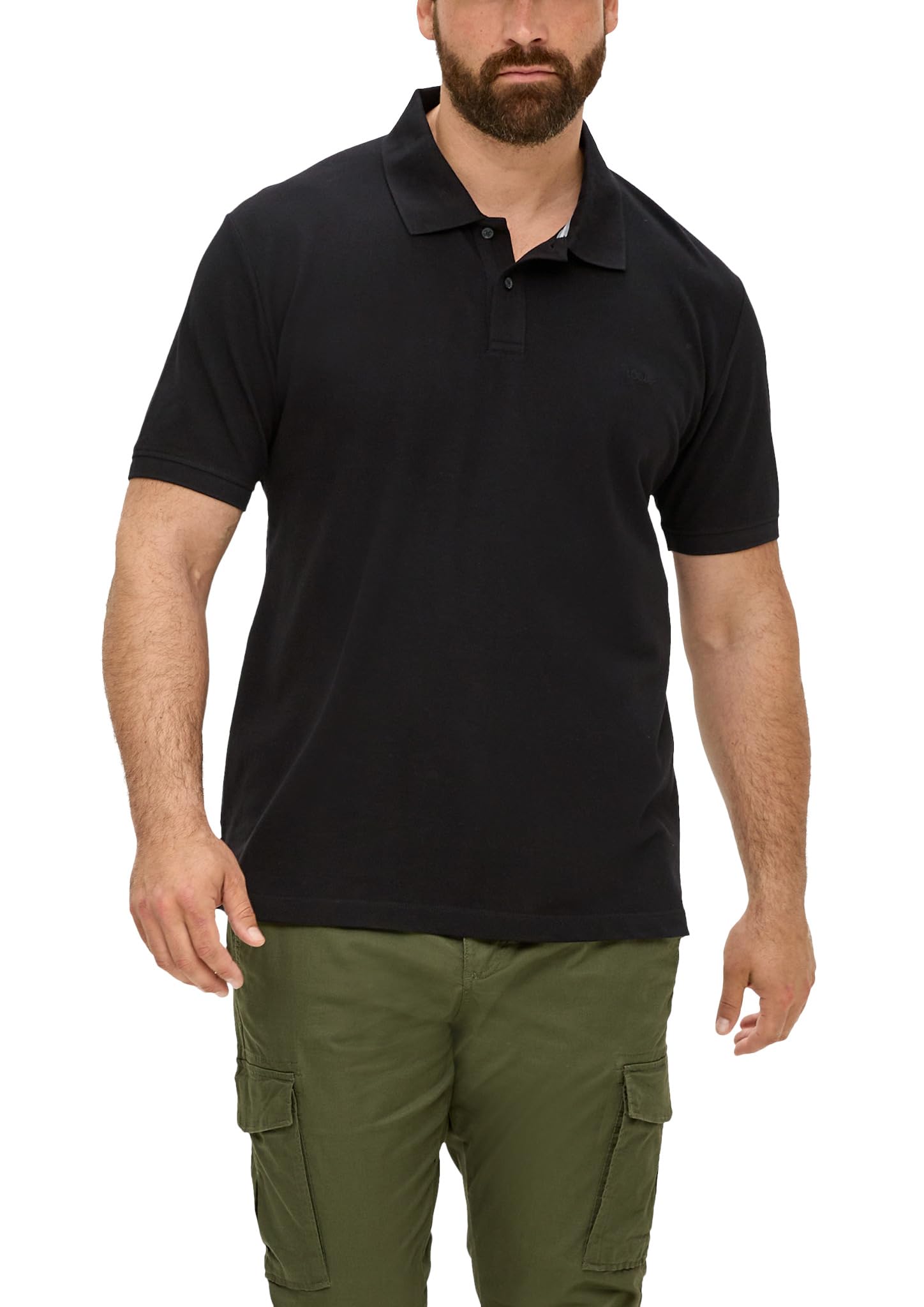 s.Oliver Men's Polo Shirt, Black, 5XL
