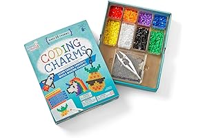 hand2mind Coding Charms: Fuse Bead Kit with 18 Designs, 15 Keychains