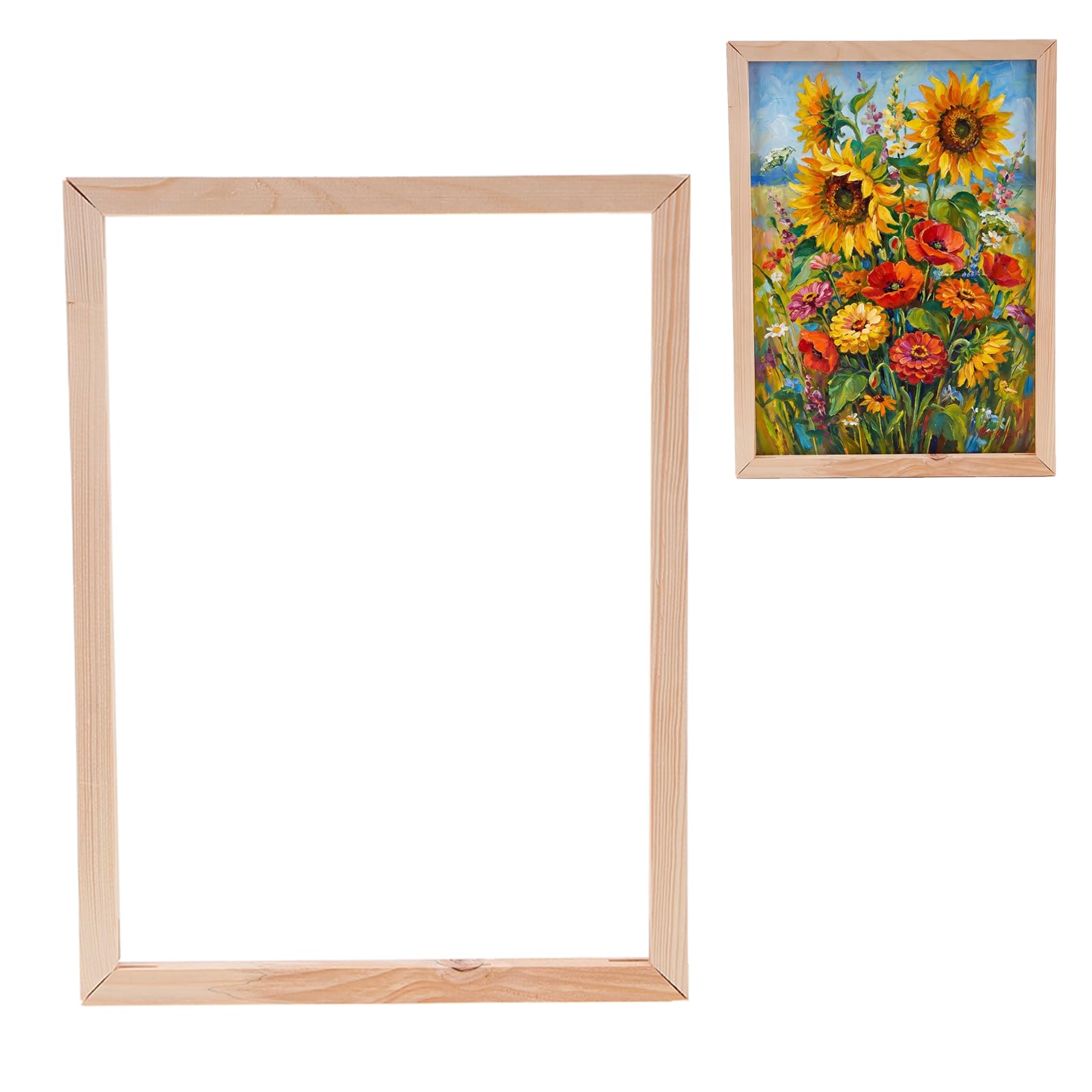 Cadre de peinture en bois massif premium Healvian, structure d'art durable 40x50 cm