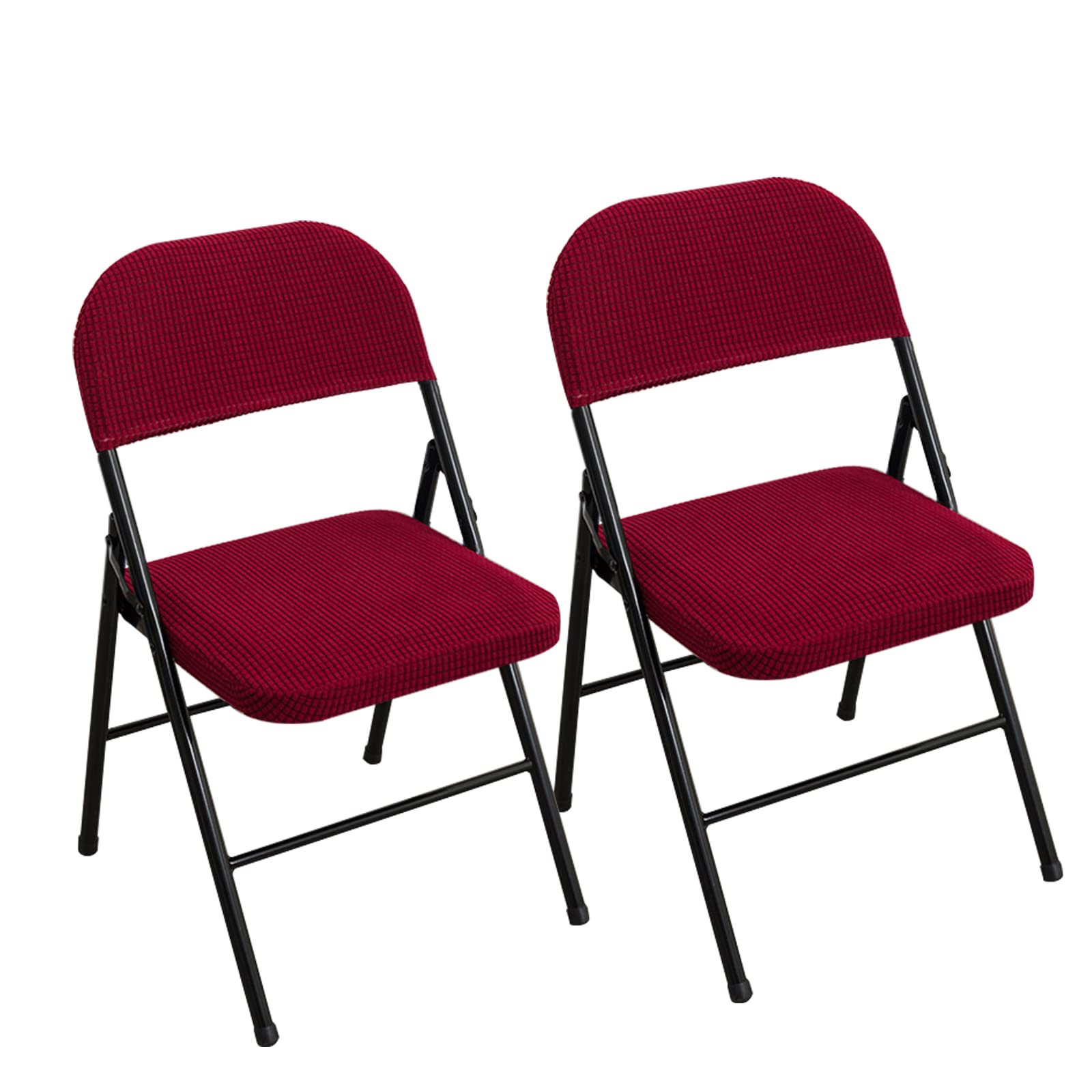 Leomix Washable Dining Chairs Covers, Stretch ​Velvet Folding Chair Slipcovers, for Reception Office Party Banquet Home, for Dining Room Banquet Home Deco,G,2pack