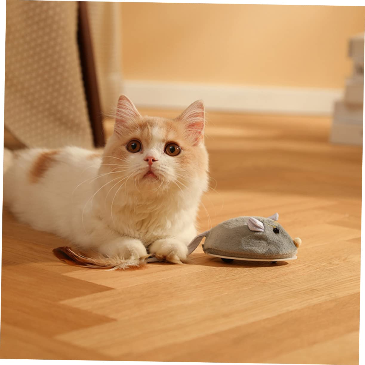 INOOMP 2piezas Juguete Interactivo para Gatos Ratón Eléctrico Recargable Simulación De Movimiento para Ejercicio y Diversión Interiores para Gatos Pequeños