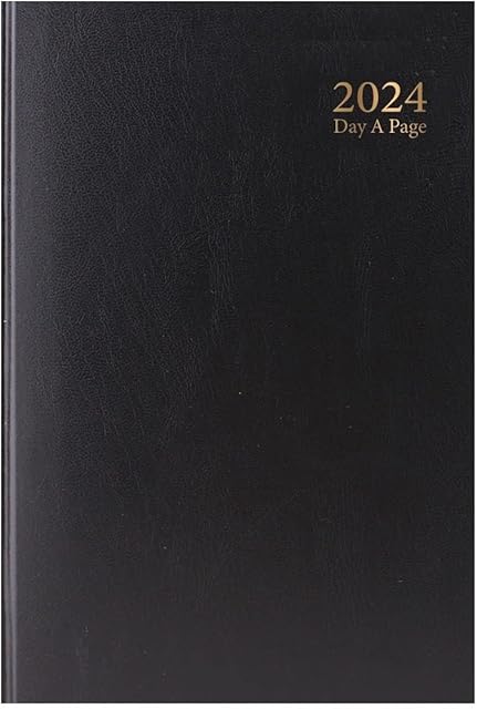 a4 diary 2024 day per page - Black