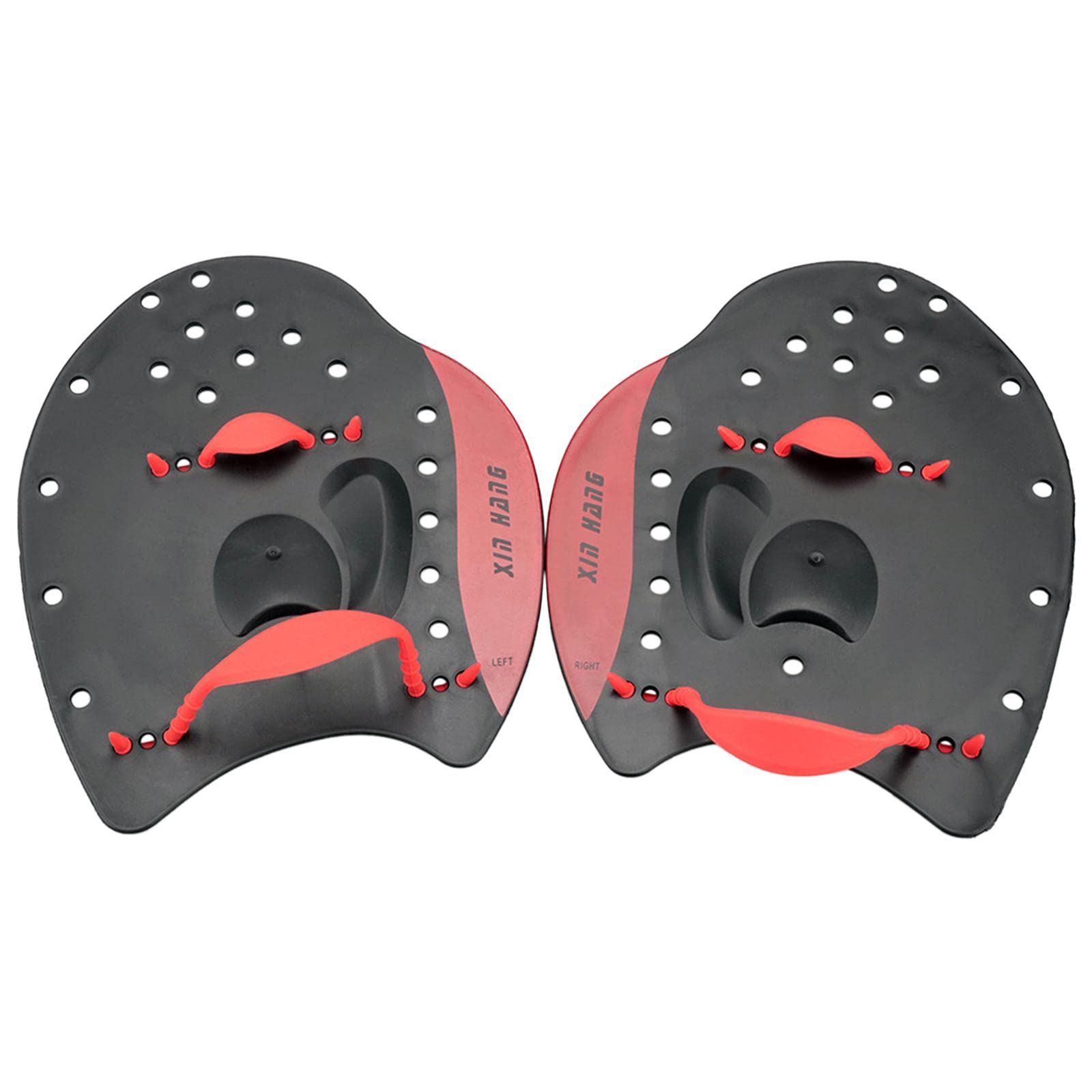 Lot de 3 pagaies plates professionnelles pour entraînement de natation Rouge Taille L
