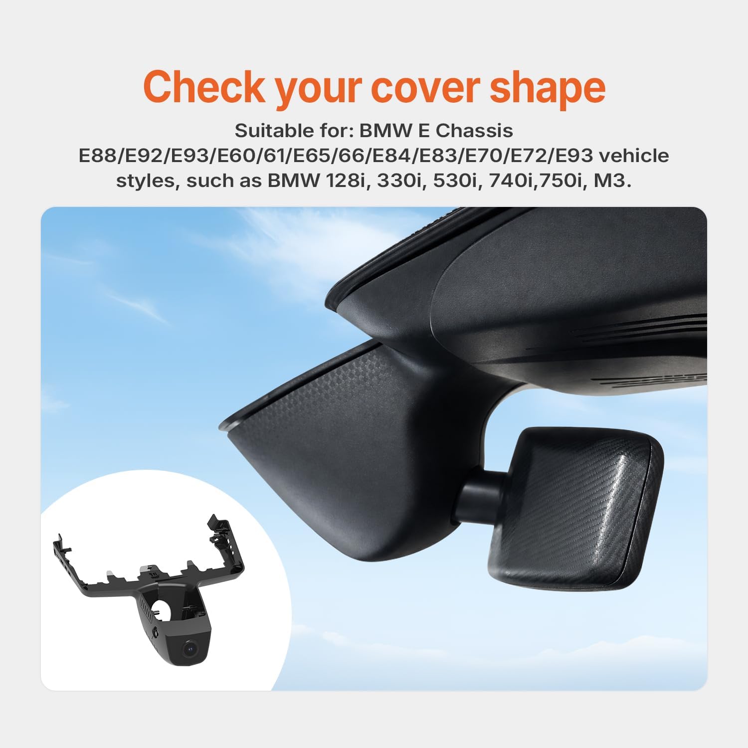 BMW Dash Cam for BMW i3 2025, Dash Camera with OEM-Style, No Visible Wires, HDR, WiFi & App, Parking Mode, Plug and Play, Breeze Installation, 64GB Card, Black