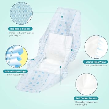 Male Dog Diapers Absorbent Belly Bands for Male Dog XS 26 Count