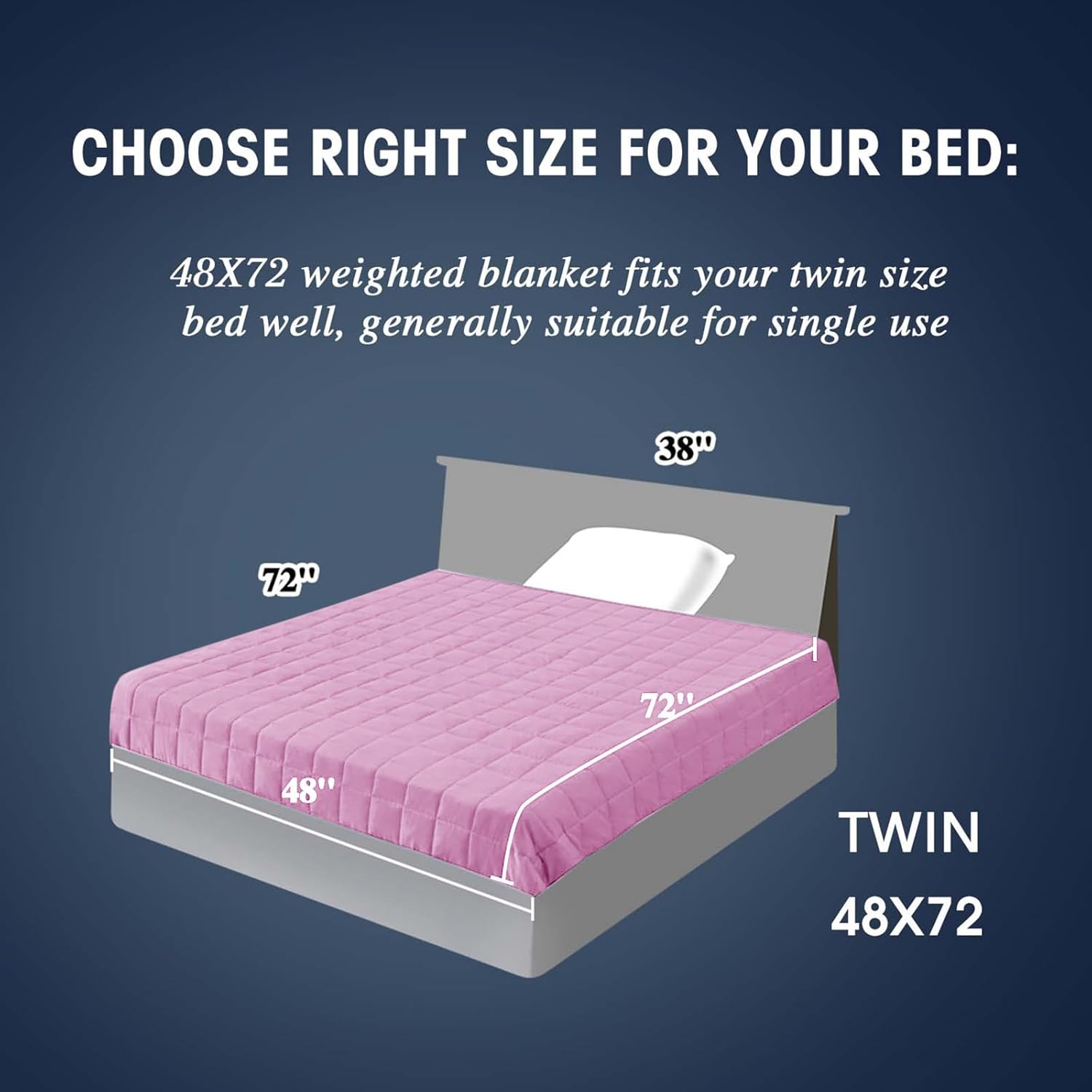 yescool Weighted Blanket for Adults (20 lbs, 48" x 72", Salmon Stripes) Heavy Blanket for Sleeping Perfect for 190-210 lbs, Twin Size Breathable Blanket with Premium Glass Bead, Machine Washable - Image 2