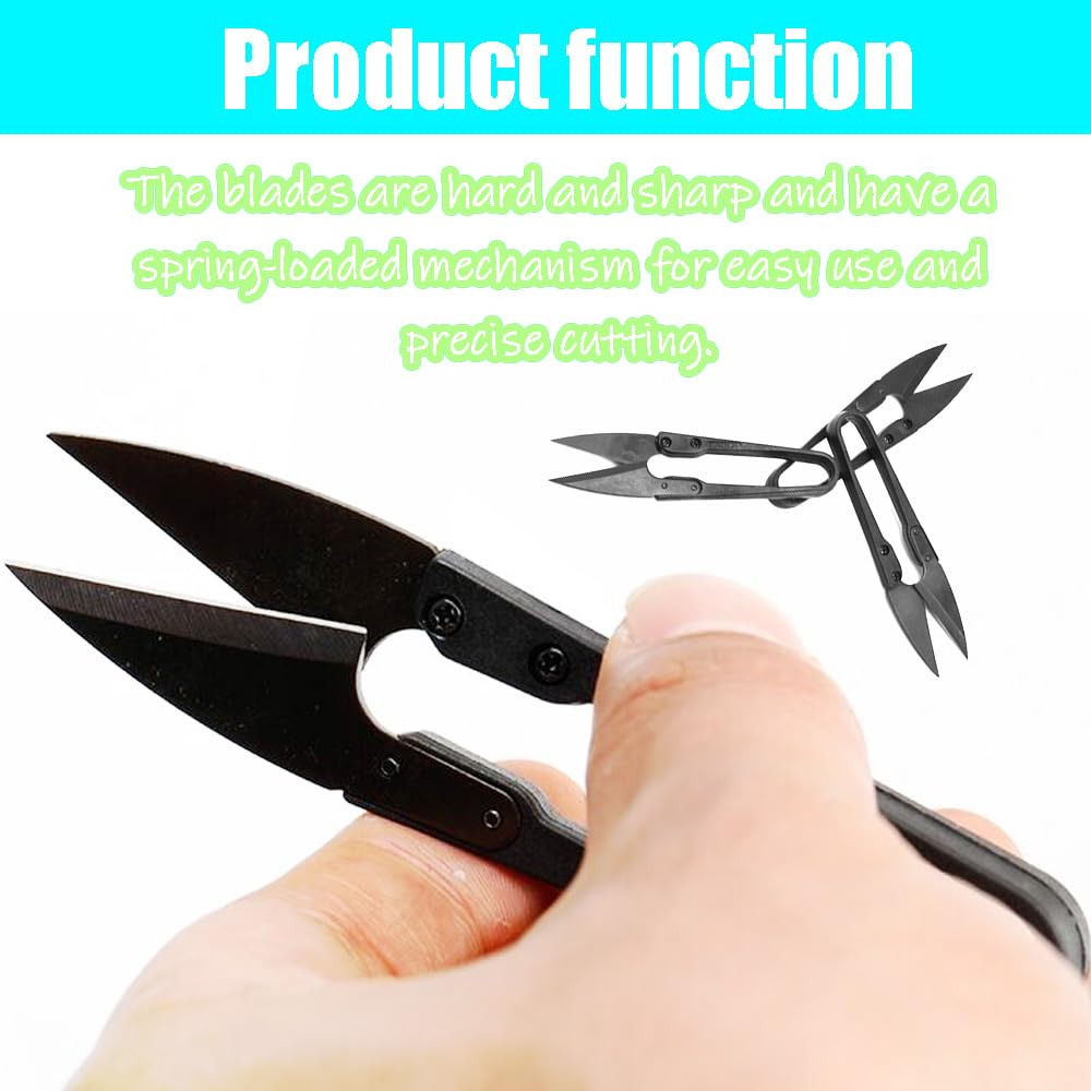 Hocansen 3 PCS Sewing Scissors Yarn Thread Cutter 4.1in U-Shaped Scissors Mini Small Thread Snips Trimming Nipper for Sewing and DIY Crafts (JD) - Image 4