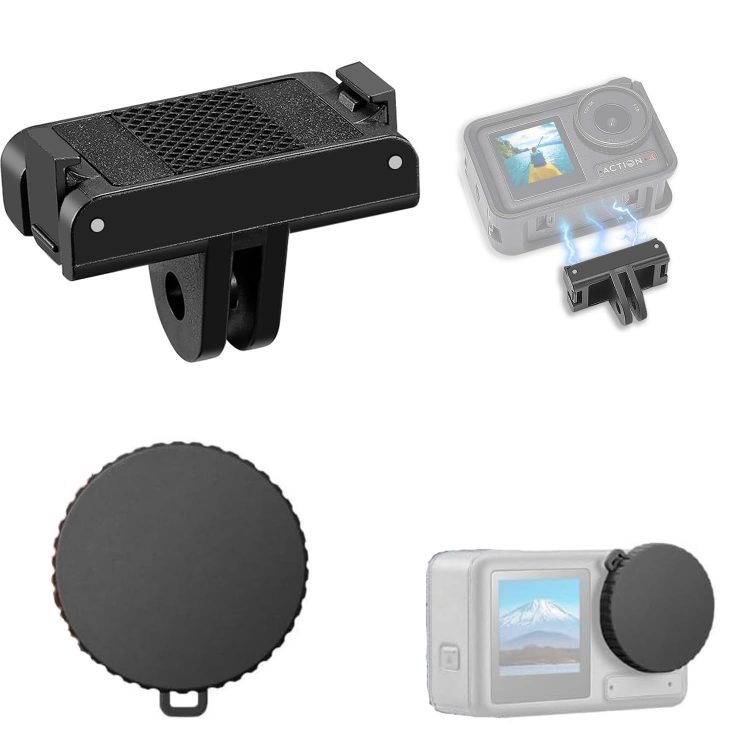 Magnetic Quick Release Adapter Mount for DJI Action 5 Pro/4/3 Camera | Dual-Claws Base with Protective Lens Cap Accessory-picture-34