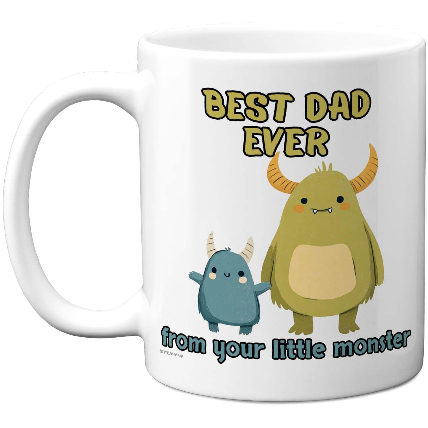 Stuff4 Father's Day Mug for Dad - Cute Monster Family Design - Best Dad Ever from Your Little Monster - Birthday 11oz Ceramic Gloss Mug