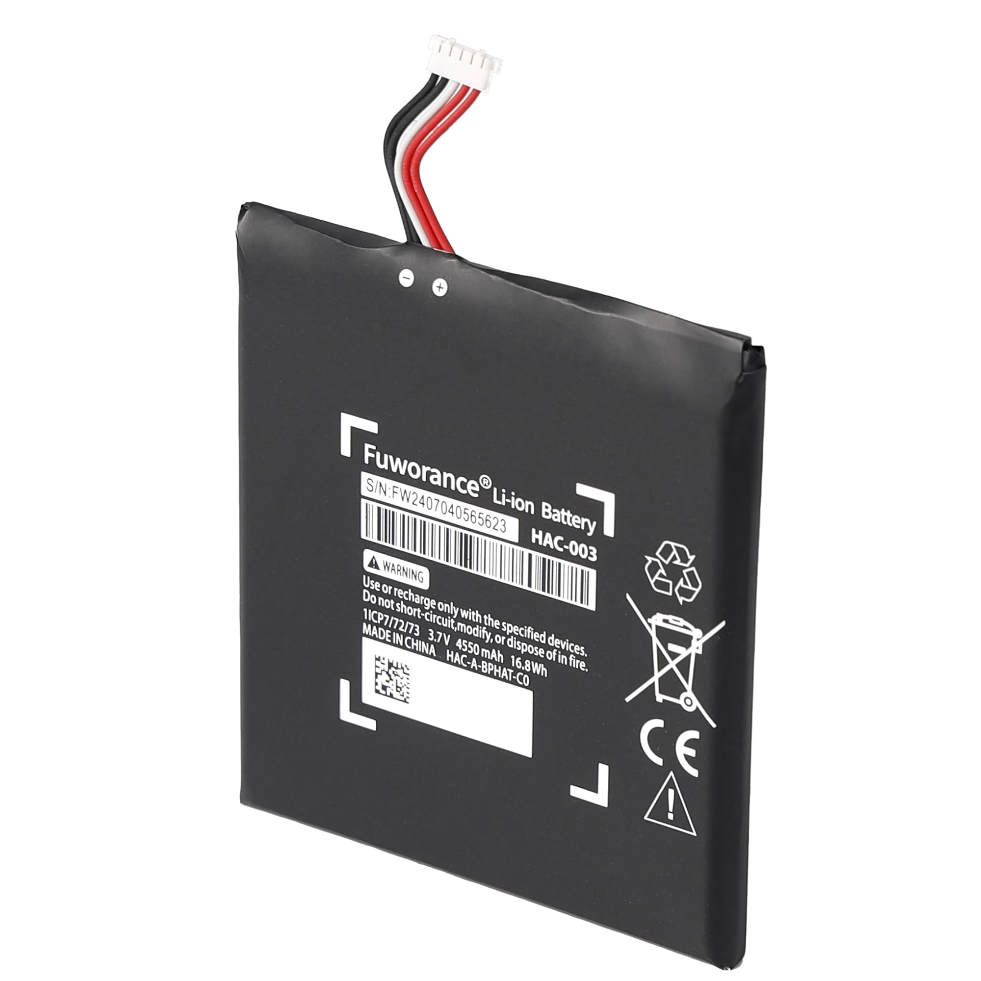 4550mAh 3.7V Batterie Compatible avec Nintendo Switch 2017 HAC-001, HAC-003, HAC-A-BPHAT-C0, HAC-S-JP/EU-C0 Console de Jeu Batterie Li-ION de Remplacement avec des Outils de Réparation