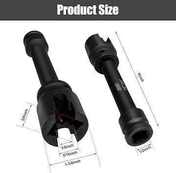 3/4 Inch 4-Point Square Socket Socket of Strut Channel,1/2 Drive Cr-M0 Alloy Steel, 6 Overall Length