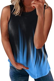 Valentine's Day Decorations Cowl Neck women tank tops loose fit crop Summer Women Casual Sleeveless Button V Neck Tie Dye Print Tank Top Slim Ribbed 4th of july tank top for women ribbed pack 21413.1