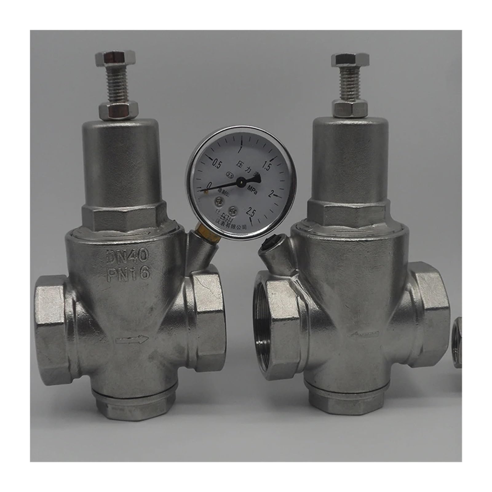 1 zawór redukcyjny ciśnienia wody ze stali nierdzewnej 304 z manometrem DN15-DN50 Regulator wody/zawory redukcyjne/zawory wylotowe (z manometrem ciśnieniowym, DN20)
