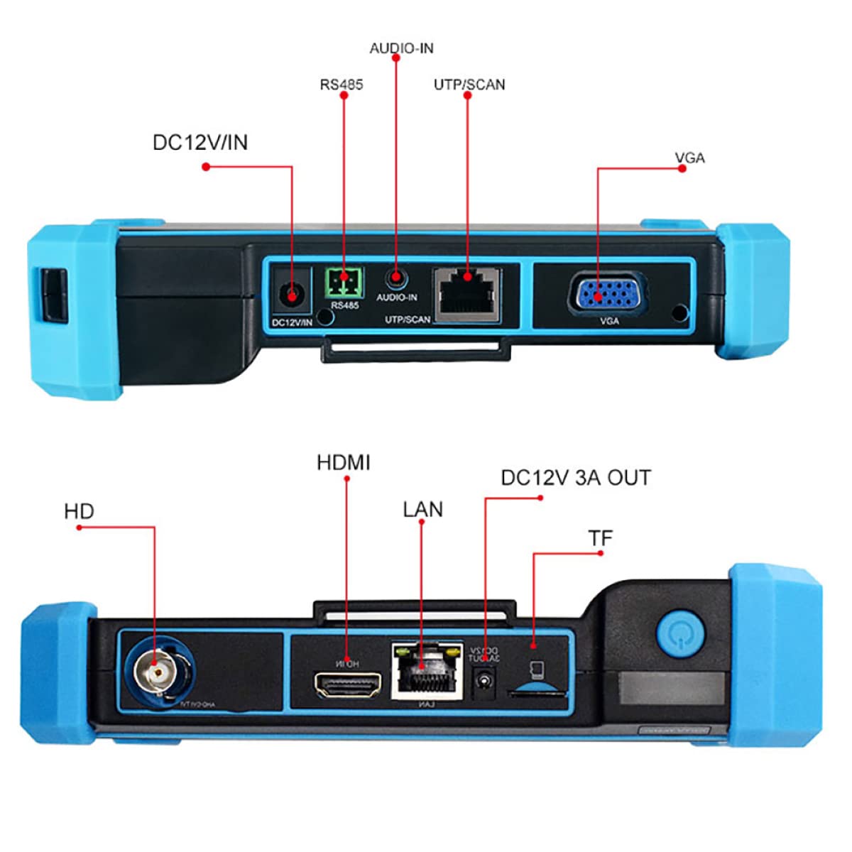 9651C Tester Monitor 5 in 1 con Display Touch da 5 Pollici, Tester Telecamera Integrato WiFi Supporto IP 4K H.2658MP，Tester CCTV Supporto Test 8MP TVI/CVI/AHD HDMI IN+VGA IN