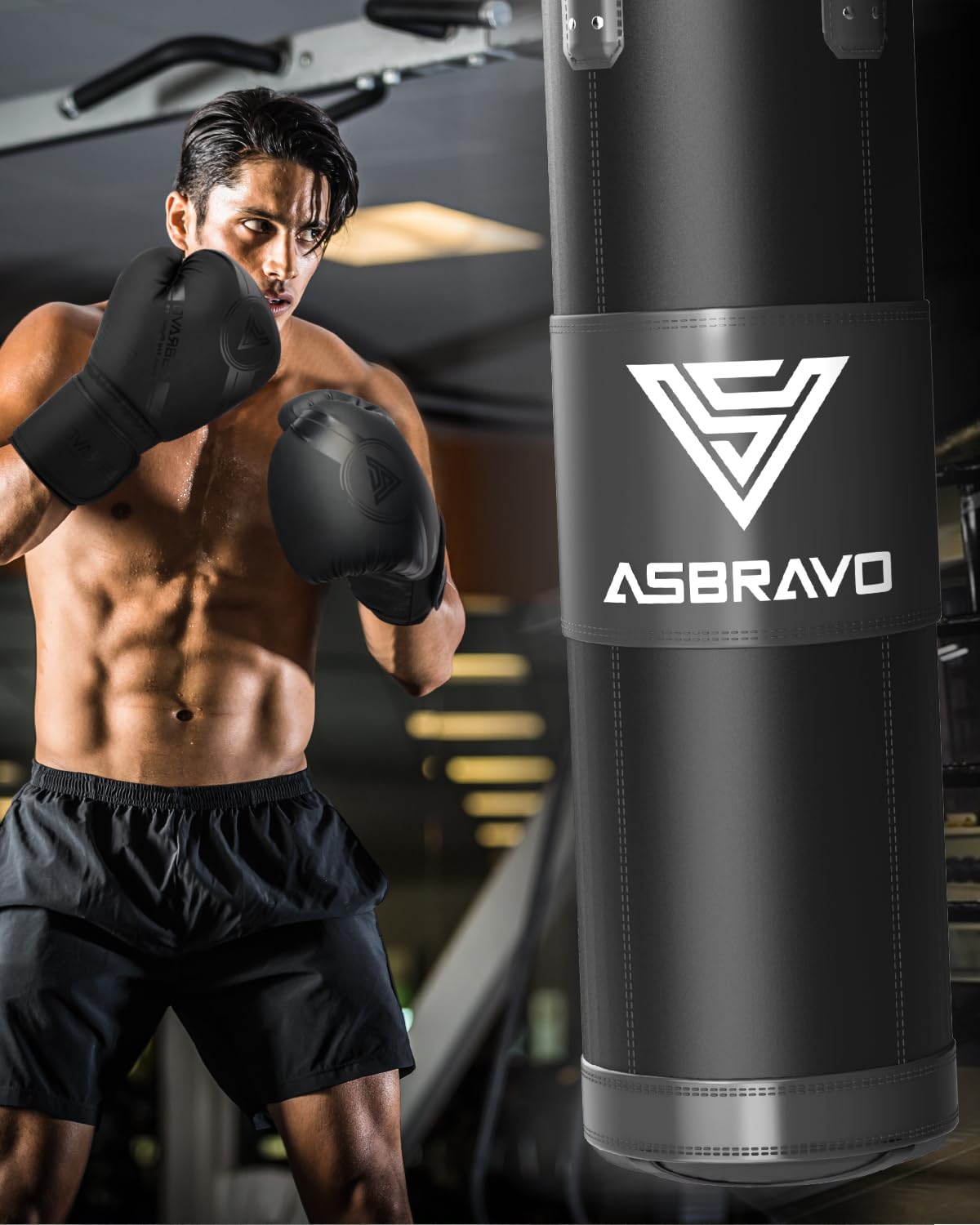 Sacco da boxe per adulti, 1,2 m Oxford Heavy Boxing Bag Set guanti da 340 g per MMA, Muay Thai, kickboxing, allenamento a casa, palestra, arti marziali (non riempito)