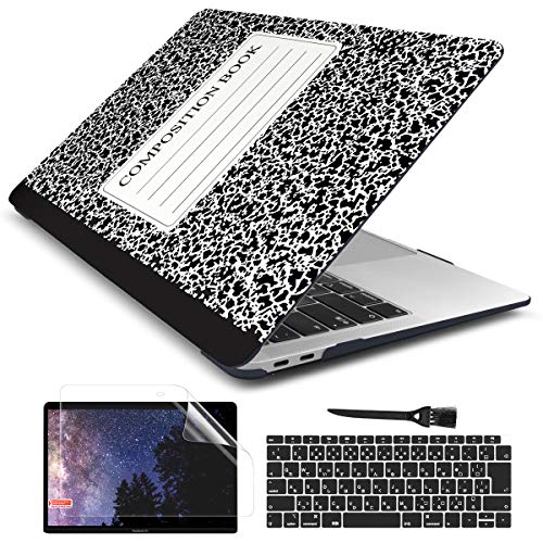 TwoL 2019 2018 MacBook Air 13 ケース 日本語 キーボードカバー 液晶保護フィルム 掃除ブラシ付き Mac Air Retina 13.3 インチ A1932 ハードケース 排気口設計 薄型 耐衝撃 保護カバー