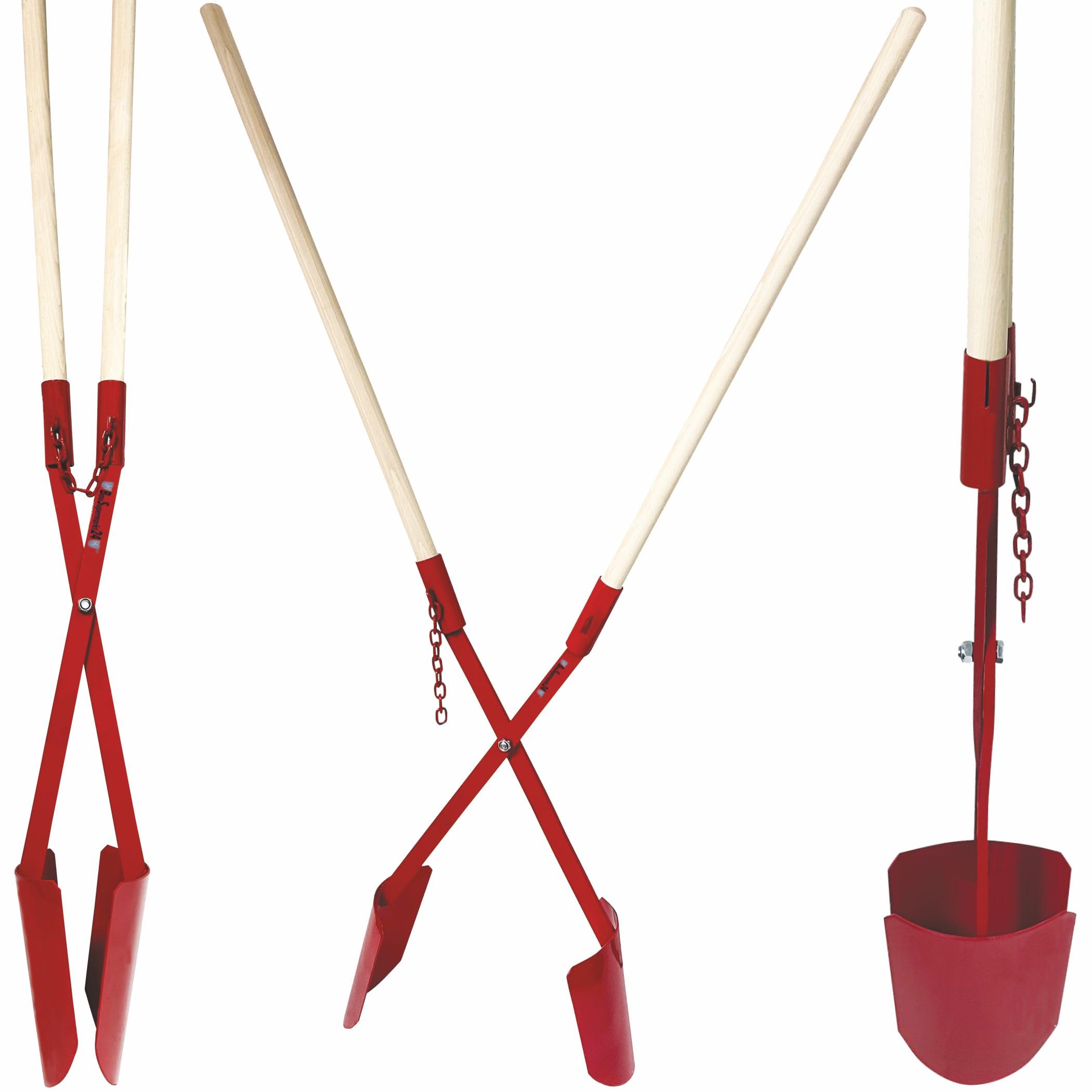 Erdlochschaufel 15-32 cm Gr.2 Lochspaten mit 2 Hartholzstiele