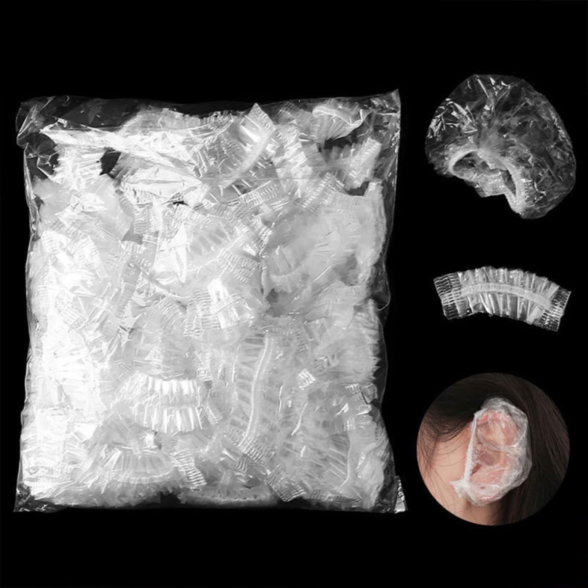 DOITOOL Disposable Highlight Protection Waterproof Eva Ear Covers for 5 Pack and Noise Reduction Earmuffs White Ear Shields during Hair Dye Dye for Home Personal Use Hair Perm
