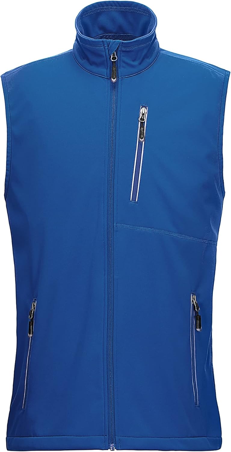 33,000ft Men's Windproof Lightweight Golf Vest Outerwear with Pockets, Softshell Sleeveless