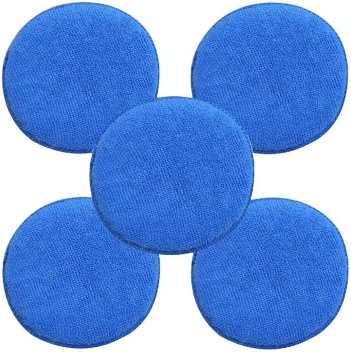 1/2/5PCS 5'' Inch Soft Microfiber Car Wax Applicator Pad Polishing Sponge for Apply and Remove Wax Auto Care Car Cleaning(5PCS)