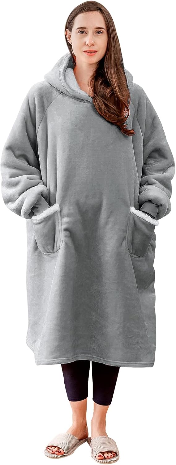Aisbo Oversized Blanket Hoodies for Women Sherpa Fleece Wearable