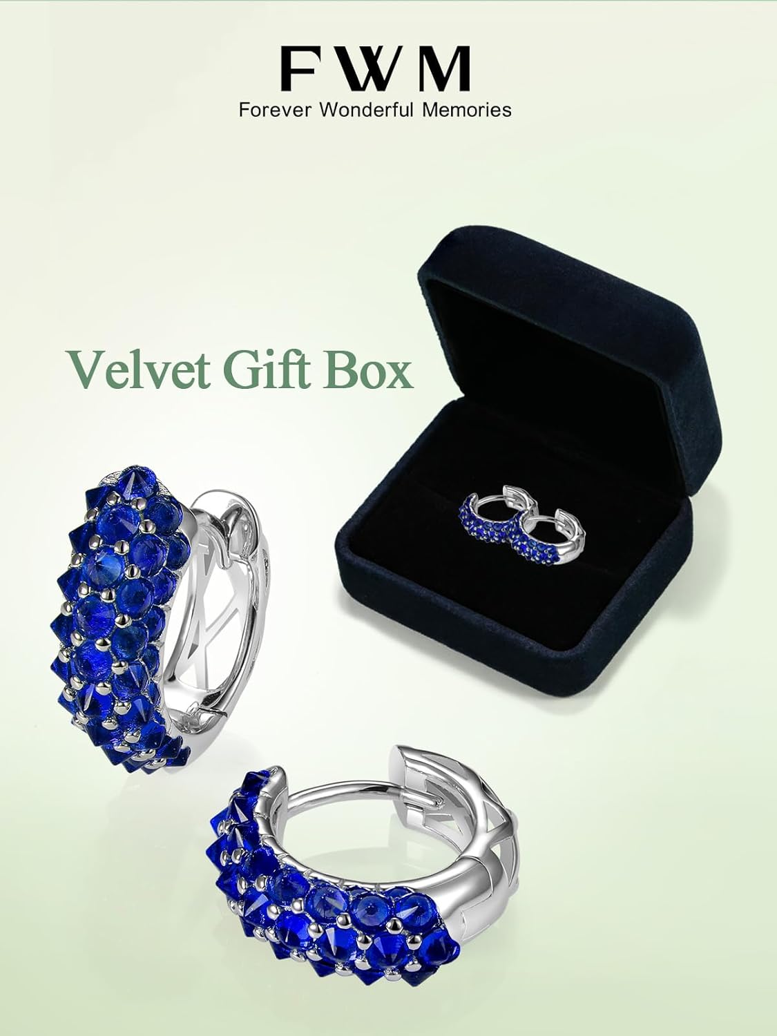 Moissanite/Sapphire/Emerald/Ruby Small Chunky Hoop Earrings for Women Men, Solid 925 Sterling Silver, Spike Novelty Setting 15mm Huggie Hoops, Valentine Anniversary Mother's Day Gifts - Image 8