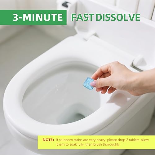 Miniatura 2 de TIMOHCR Paquete grande de 30 pastillas limpiadoras de inodoro, de disolución rápida, sin plástico, potente, limpia, séptica, segura, desodoriza,