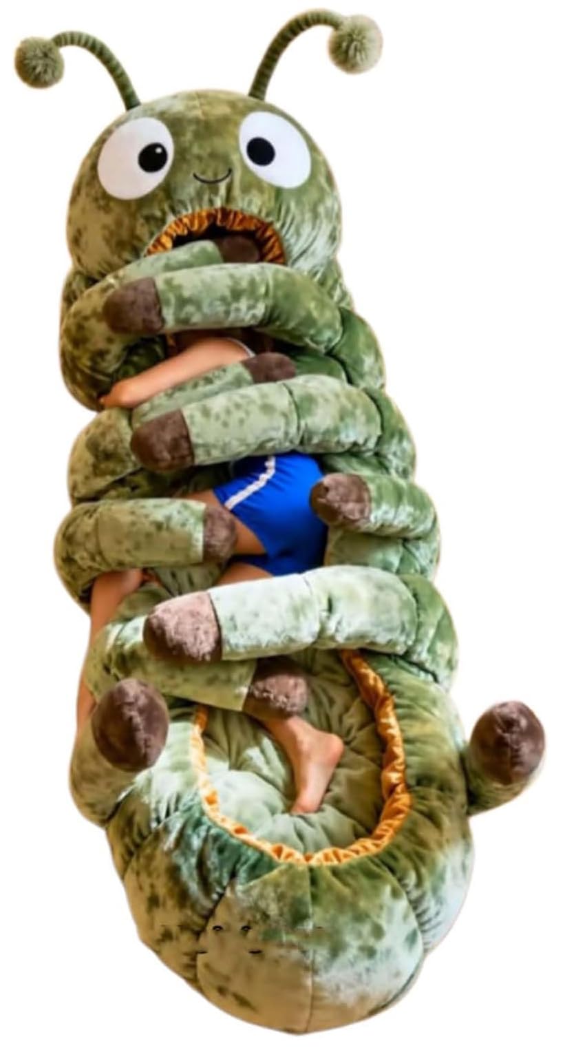 2026 New Catapillar Sleeping Bag, Hugging Caterpillar Sleeping Bags for Adults, Plush Cocoon Lounge Pods with Adjustable Pull Cord, Oversized Caterpillar Sleeping-Bag for Home, Dorm, Travel Naps E