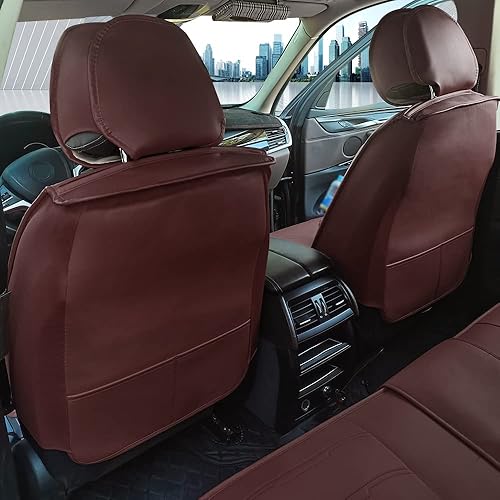 Miniatura 3 de Fundas de asiento de coche estándar con cuero impermeable adecuadas para Volvo XC40 2018-2021 funda de cojín de vehículo, juego completo, color café