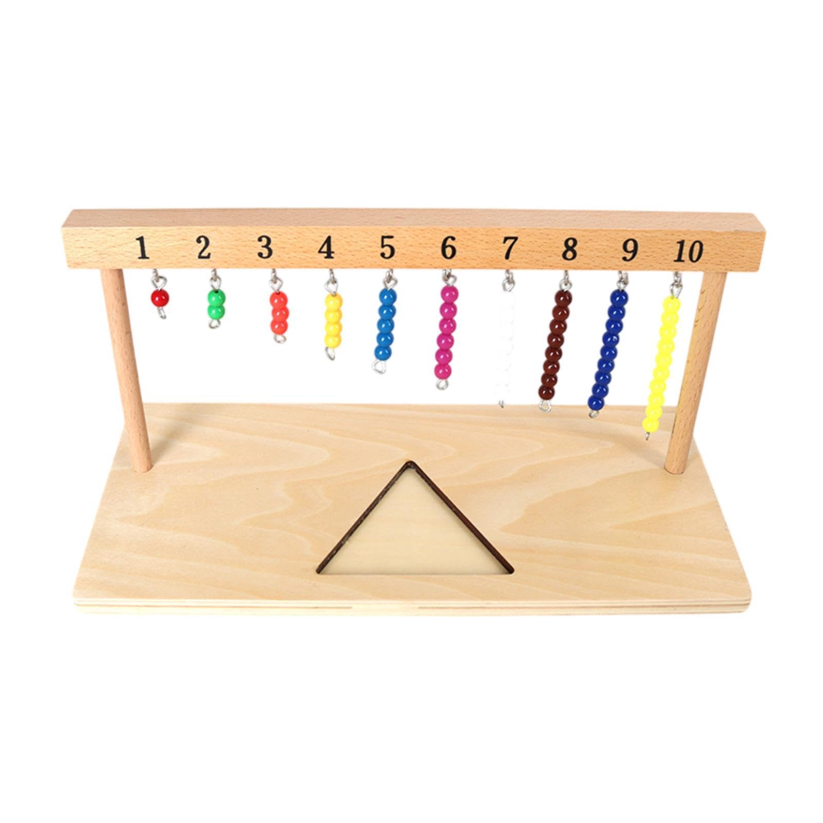 Gralara Rechenrahmen mit Perlen Frühes Mathematik Lernmaterial für Kinder Lernspielzeug Aus Holz Und PP Bead Hanger Zur Förderung Der Zahlenkenntni, 1 bis 10