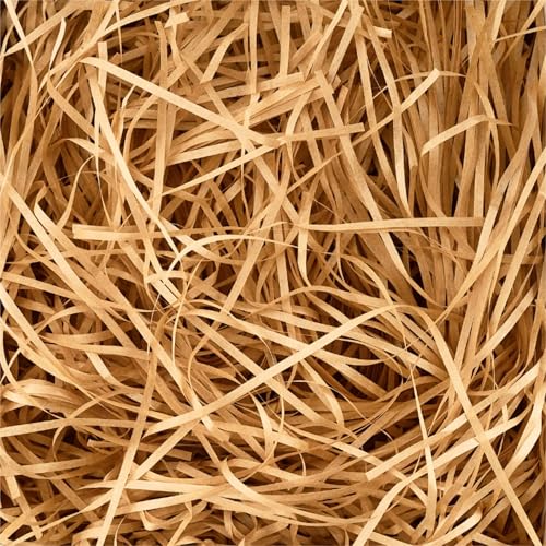 500g Geschreddertes Papier Braun, Papier Füllmaterial für Pakete, Weiches Geschenk Füllmaterial für Geschenkbox/Körbe und Karton, Bieten Guten Schutz und Dekoration für Geschenke