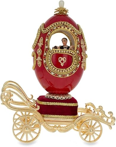 Miniatura 2 de BestPysanky Royal Wedding Coach - Huevo musical de 7.1 pulgadas