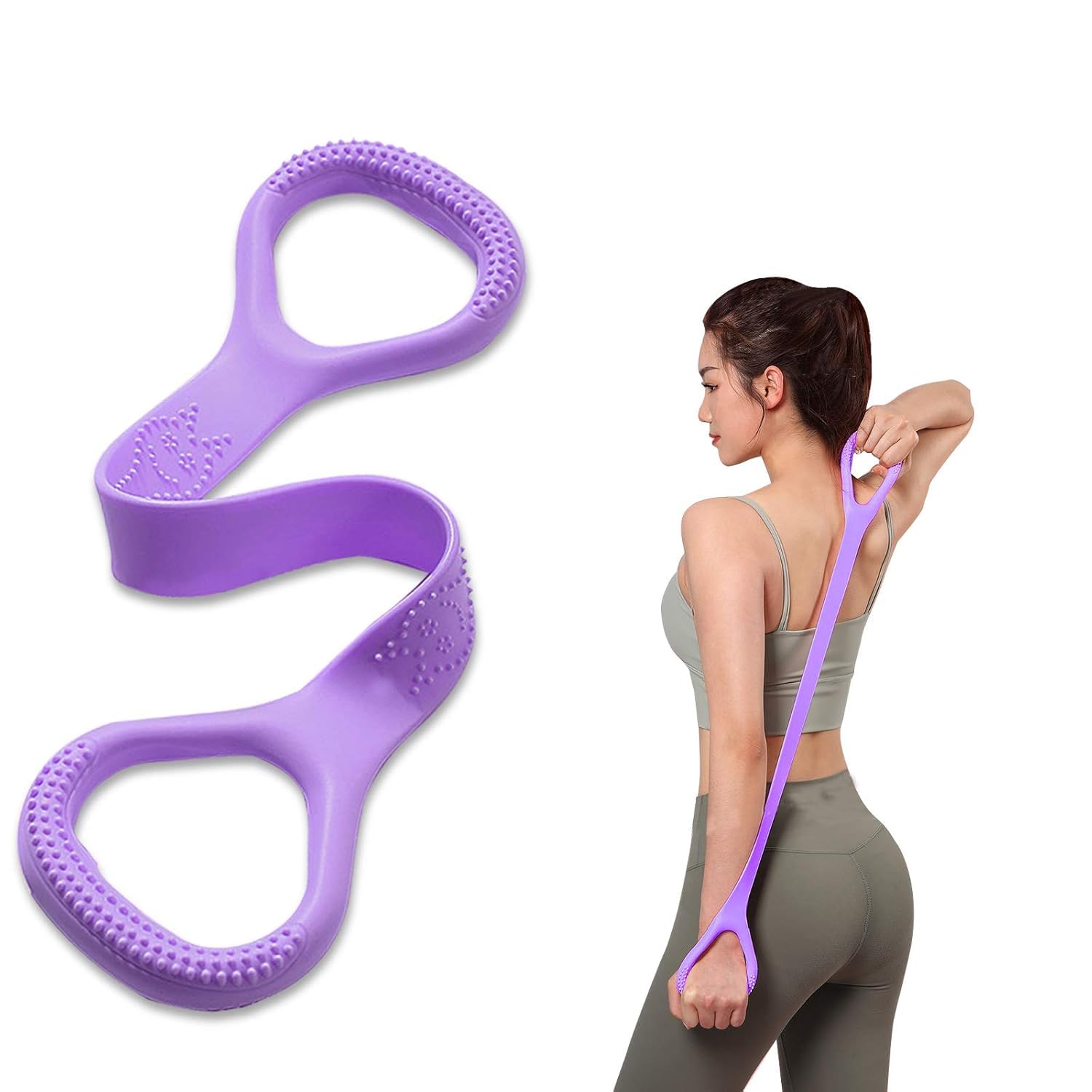 Figure 8 Fitness Resistance Band, Arm|Back Training Elastic Ropes - Pure Barre Workout Chest Arm and Shoulder Stretch Bands Exercise Equipment for Physical Therapy,Yoga,Pilates, Stretching Multicolor-image-12