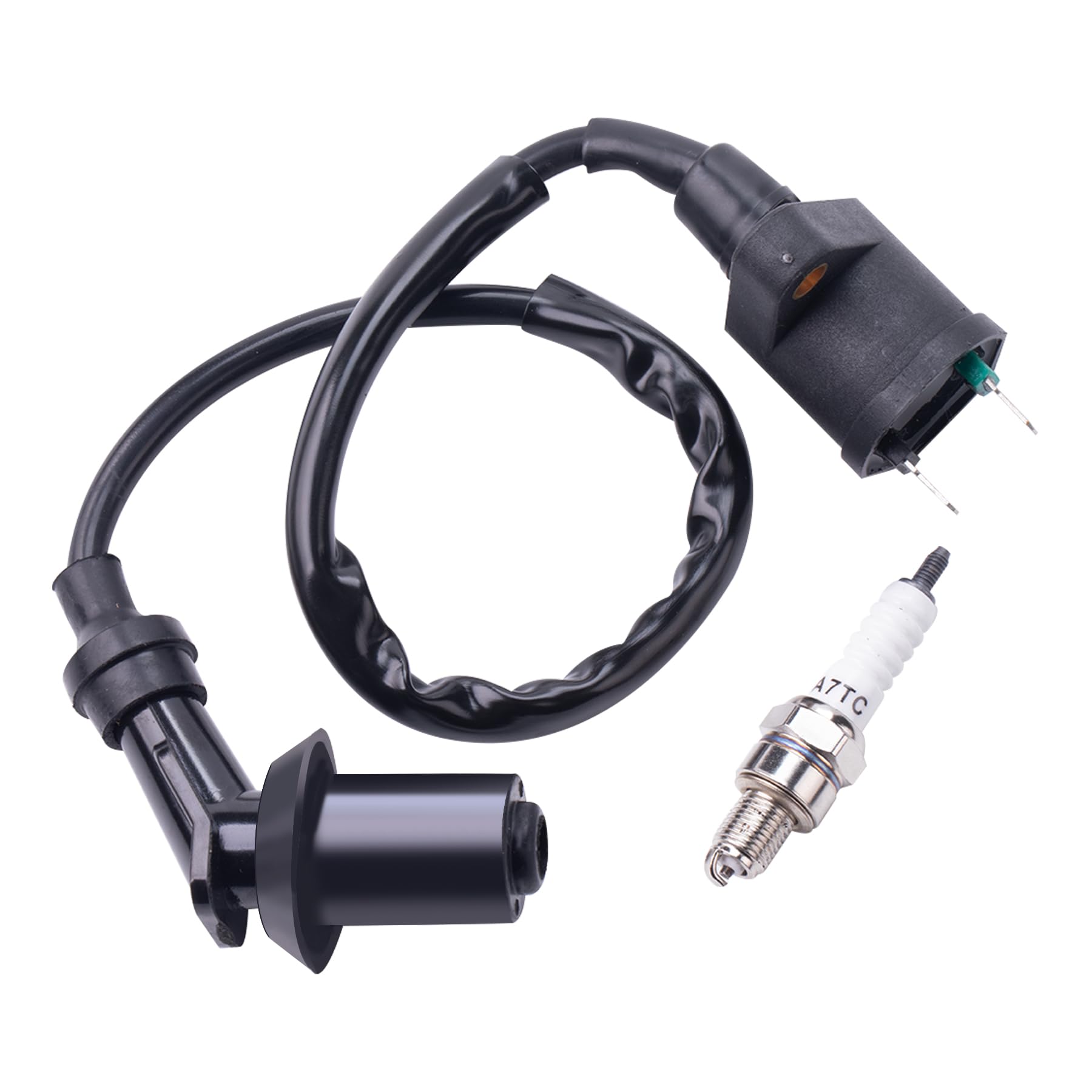 OTOHANS AUTOMOTIVE Engine Ignition Coil Spark Plug Compatible with GY6 50cc-150cc Motorcycle Honda ATV Dirt Bike Taotao Kymco Scooter Moped Go Kart