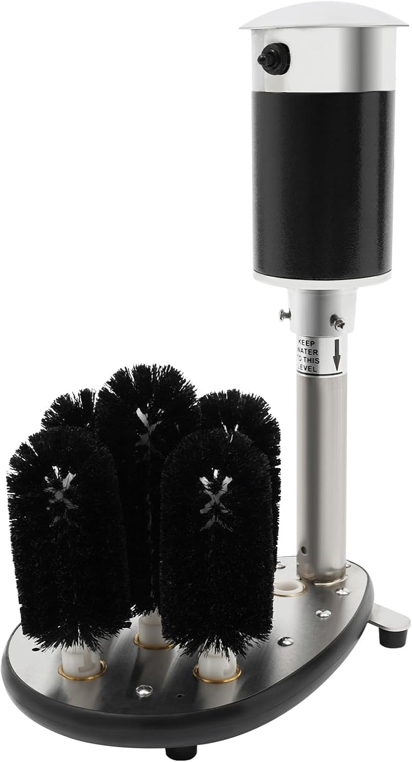 5 Brush Electric Glass Washer, Commercial Glass Cup Washer Bar Glass Washer Cleaner, Perfect for Bars, Cafes, Hotels
