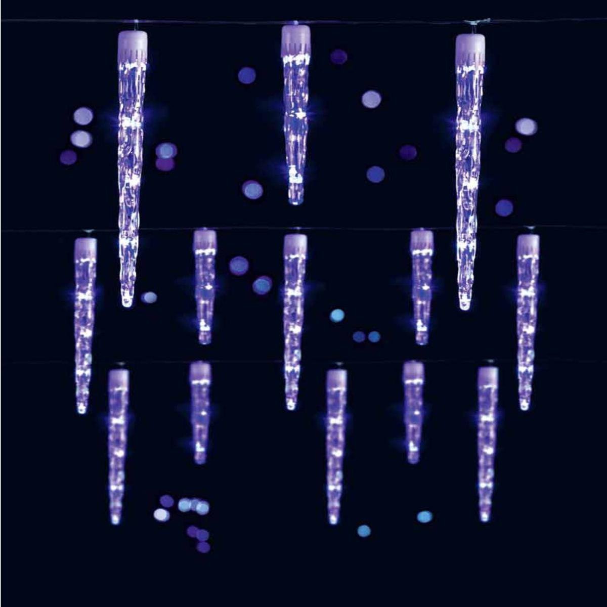 UK Christmas World 24 Chaser Icicles with 72 Blue LEDs