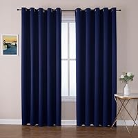 Vista 170 de ChrisDowa - Cortinas blackout con ojales para habitación y sala, juego de 2 paneles de cortinas con aislamiento térmico, gris oscuro, 42 x 63