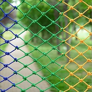 GEIRONV 10m Balcony Protection Net, Color Decorative Net Outdoor Climbing Net Hammock Nylon Rope Net Children Stair Fall Net Protection Rope Net (Color : 12mm Rope Thickness, Size : 10 cm mesh)